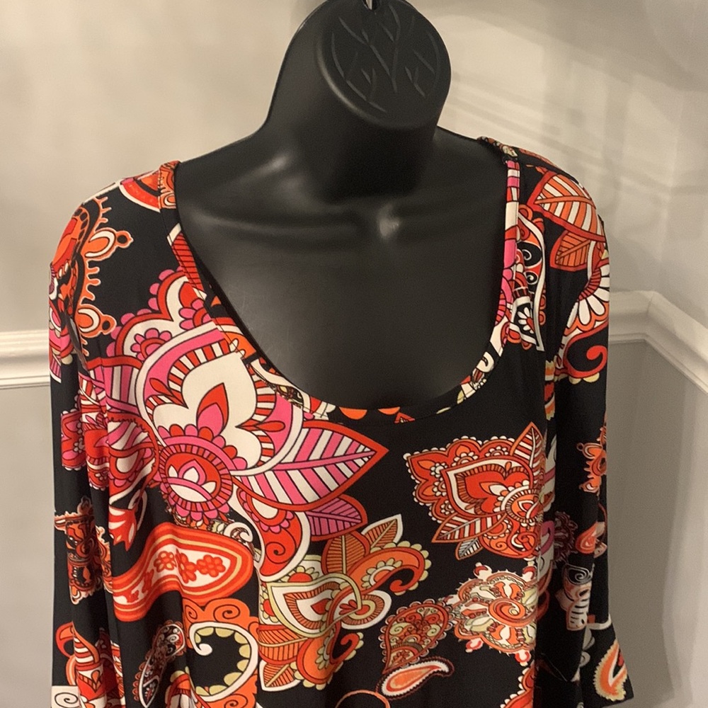 Maria Gabrielle Paisley Print Stretch Jersey Tunic NWT